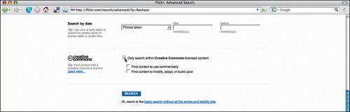 Flickr Advanced Search.
