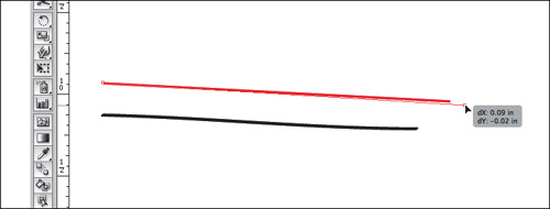 Changing a line by moving a single anchor point.
