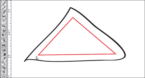 A closed vector triangle.