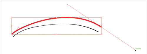 Click and drag again to place the second curve point.