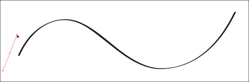 Click and drag in the direction of the first curve.