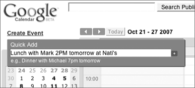Use the Quick Add feature to add events to your Google Calendar by pressing the Q key and typing in event details in natural language, such as "Lunch tomorrow at 2PM."