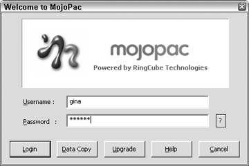 Toggle between the host PC's desktop and MojoPac using the toolbar at the top of your desktop while MojoPac is running.