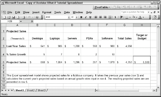 Use an Excel spreadsheet file to create an Xcelsius model.