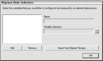 The Replace Data Selection dialog box.