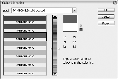 Click the white swatch to open the Color Libraries dialog box.