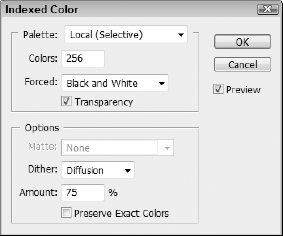 Index color uses a limited number of colors to create an image.