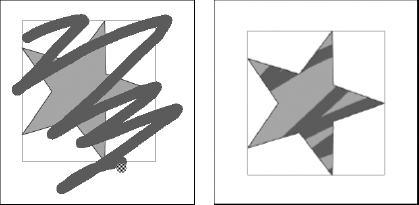 Painting with Paint Selection mode affects only the selected shape.