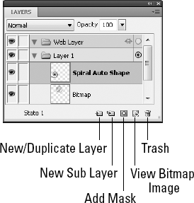 The Layers panel always includes Web Layer and Layer 1.