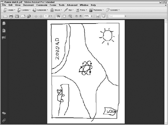 A scanned image in Acrobat