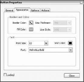 A dialog box of properties helps define the object's appearance.