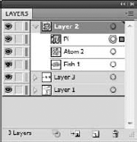 You can make all the objects contained on a single layer visible by expanding the layer.