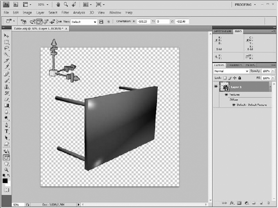 3D objects can be rotated using the 3D tools.