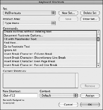 Assigning menu commands