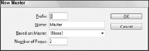 You name a new Master document with the New Master dialog box.