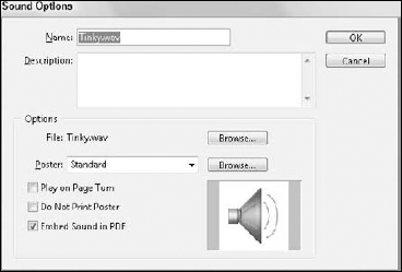 The Sound Options dialog box