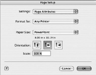 Select your new custom page size in the Page Setup dialog box.