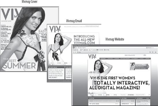 VIV successfully drives the reader from email to home page to magazine pages