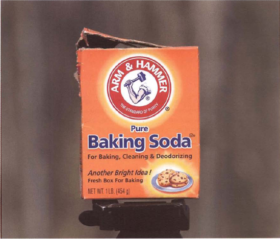 Why a box. of baking soda! It's the target I use to test my camera's focusing accuracy. Its bright colors, big type, and well-defined shape make it easy far cameras to focus on.