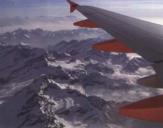 Air travel affords you many wondrous sights — if you have a window seat and a clean window. Exposure at 1/1000 second, f/5.6.