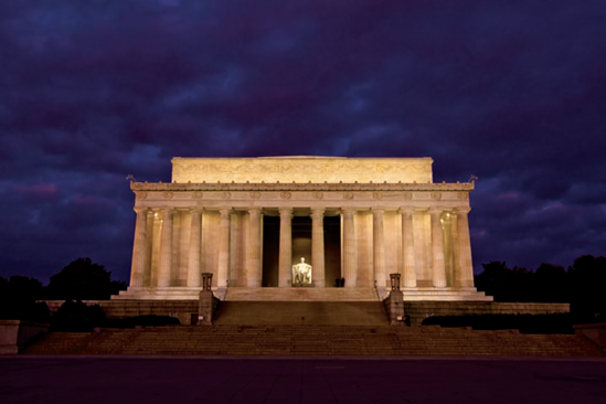 The east side of the Lincoln Memorial just at sunrise (see B on the map). Taken at ISO 400, f/18, 5 seconds with a 35mm lens and a tripod.