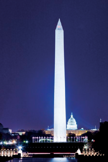 From the southeast corner of the Lincoln Memorial, it's a great view of the National Mall (see C on the map). Taken at ISO 400, f/16, 15 seconds with a 200mm lens mounted on a table-top tripod.