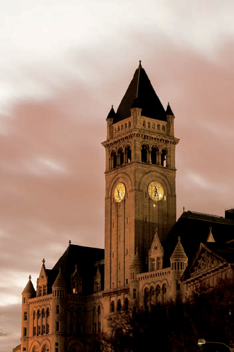 A detail of the Old Post Office's clock tower (see A on the map). Taken at ISO 200, f/11, 20 seconds with a 100mm lens mounted on a tripod.