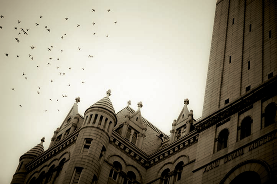 A detail of the Old Post Office's front façade on an overcast morning (see C on the map). Taken at ISO 100, f/1.4, 1/160 second with a 65mm lens.