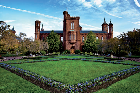 The Smithsonian Institution Building seen from its south side (see A on the map). Taken at ISO 400, f/8, 1/50 second with a 25mm lens.