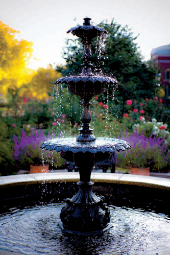 A fountain on the east side of the Smithsonian Institution Building. Taken at ISO 100, f/2, 1/320 second, with a 50mm lens.