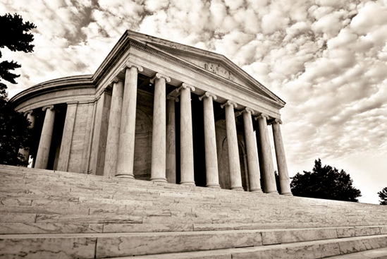 The front of the Jefferson Memorial during the morning (see C on the map). Taken at ISO 320, f/4, 1/640 second with a 24mm lens.