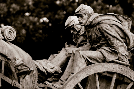 A detail of the The Artillery Group photographed in the evening light (see C on the map). Taken at ISO 1000, f/4, 1/160 second with a 230mm lens.