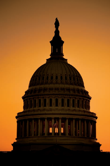 The Capitol dome photographed from the east at sunset. Taken at ISO 400, f/4, 1/800 second with a 150mm lens.