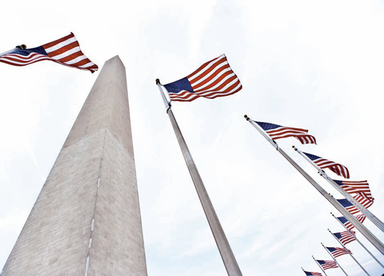 Looking up at the Washington Monument from its inner circle (see B on the map). Taken at ISO 800, f/4, 1/320 second using a 20mm lens.