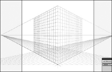Setting up the initial perspective grid.