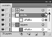 Drag the small square icon to move the selected object to another layer.