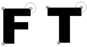 Position the new shape hint as shown on both letters.
