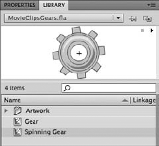 Add artwork to your library as a movie clip symbol.