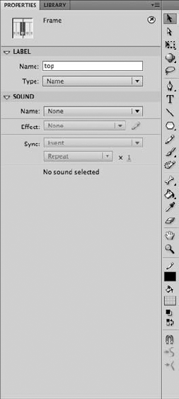 Assign any keyframe a label name with the Property inspector.