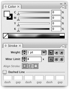 The Color panel and the Stroke panel in Illustrator, attached.