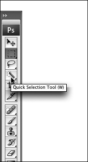 Keyboard shortcuts indicated in the Tools panel of Photoshop.