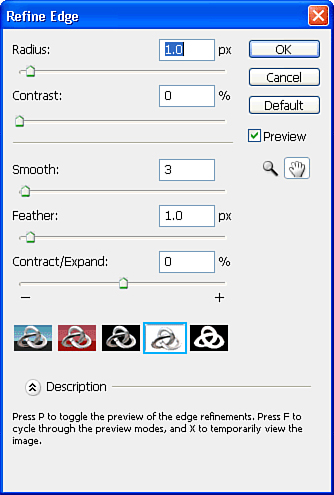 Refine Edge helps you fine-tune how your selection behaves.