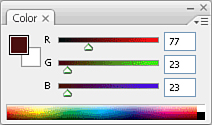 Use the Color panel to quickly choose colors without opening the Color Picker.