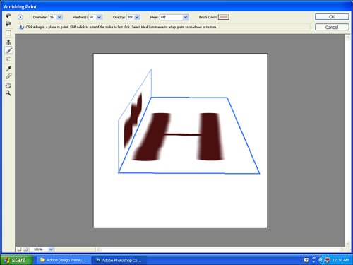 Using the Vanishing Point tools, you can edit your image in the defined perspectives.