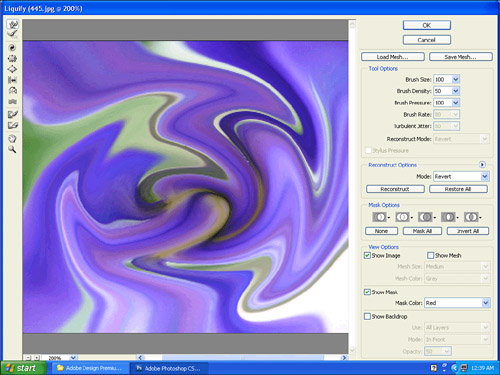 Create liquid-like effects using the Liquify filter.