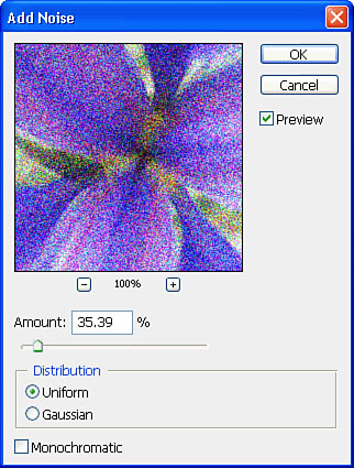 Noise can be used to smooth over rough transitions.