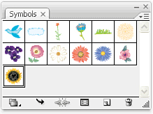 The Symbols panel, with several symbols defined.