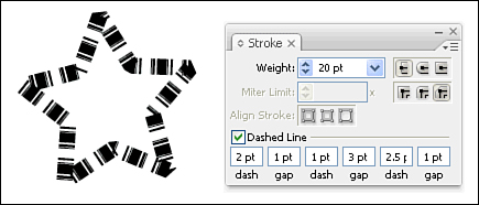 Create complex dash patterns using multiple Dash and Gap settings.