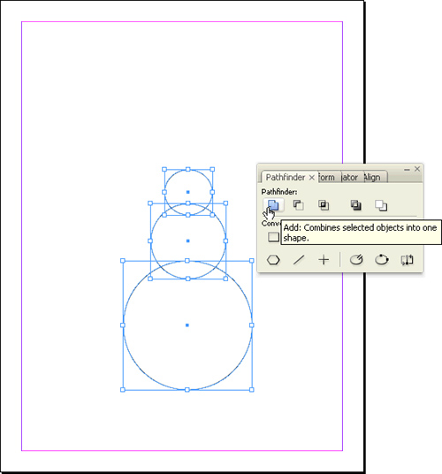 The Pathfinder panel can be used to define how objects interact with one another.