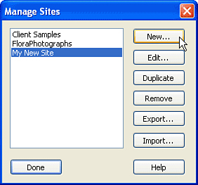 Define and manage your Dreamweaver CS3 sites.